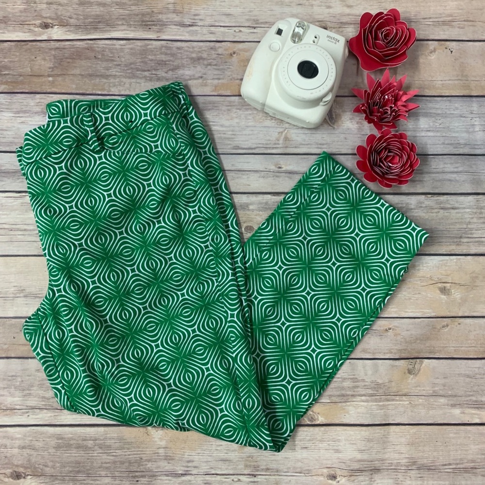 New York & Company Ankle Pants Size 6 Green White